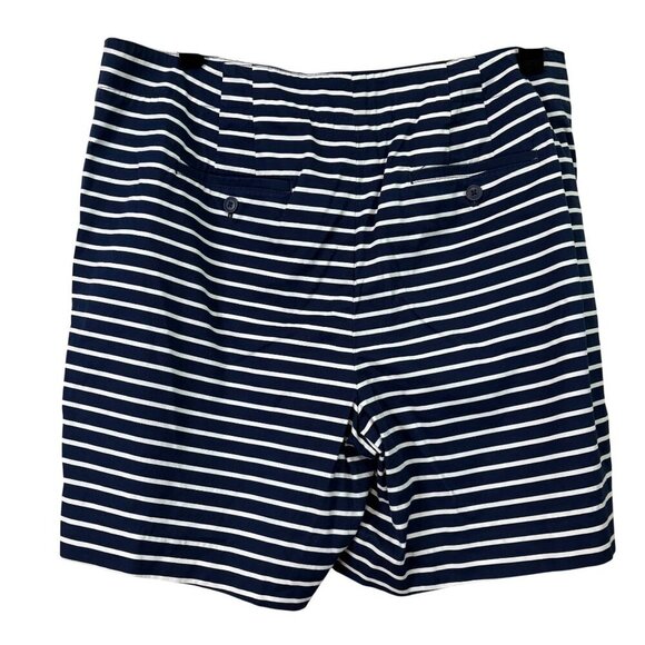 Talbots Women's Nautical Coastal Navy Striped Button Detail Sailor Short Size 14 - Picture 6 of 12